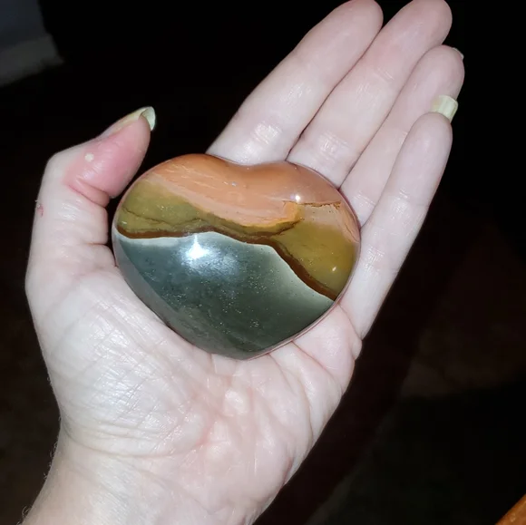 Polychrome Jasper Crystal Heart - Picture 3 of 5